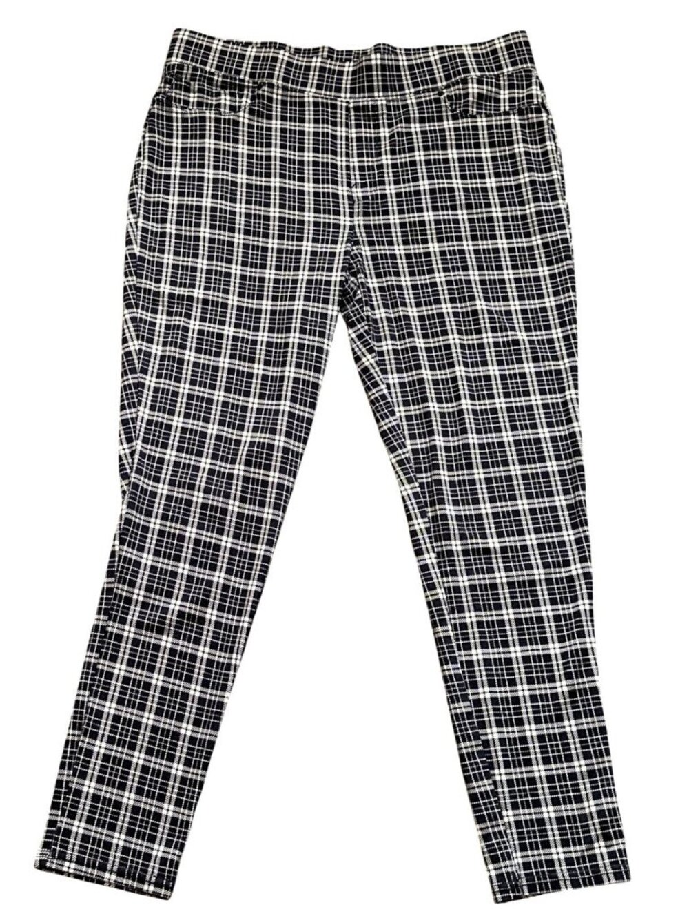 Seven7 Super Comfy Extra Large Versatile Plaid White Pull On Leggings Stretch